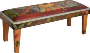 Leather Top Quilt Bench